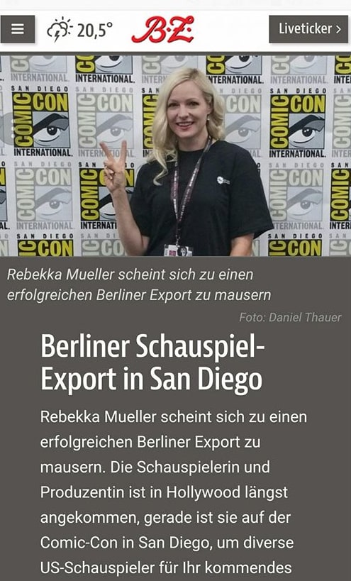 BZ Berlin: Actor Rebekka Mueller at Comic Con